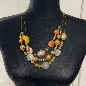 🔴 Triple Layer Large Beaded Necklace